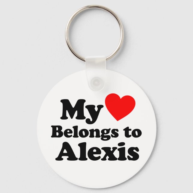 Porte-clés Mon coeur appartient à Alexis (Recto)