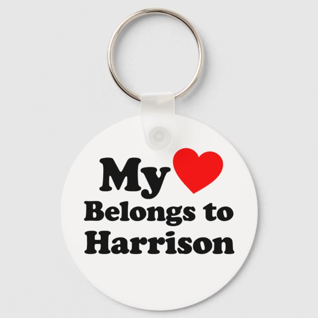 Porte-clés Mon coeur appartient à Harrison (Recto)