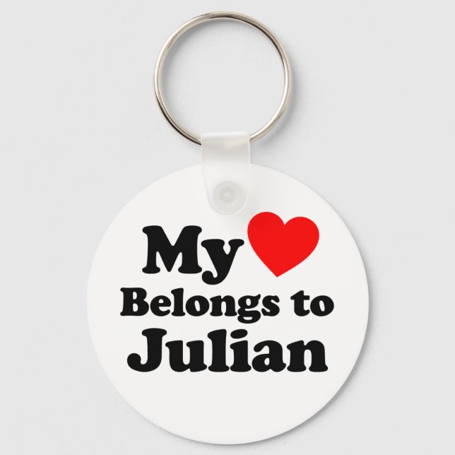 Porte-clés Mon coeur appartient à Julian (Recto)