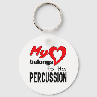 Porte-clés Mon coeur appartient à la Percussion.
