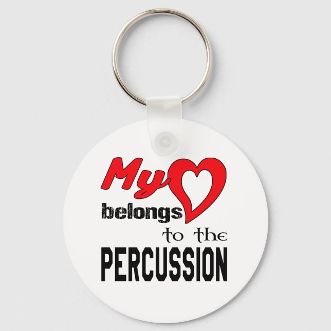 Porte-clés Mon coeur appartient à la Percussion. (Recto)