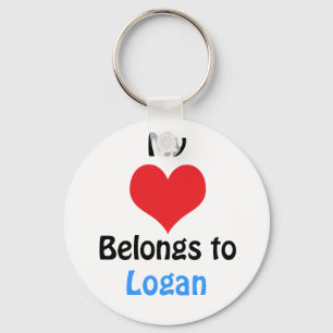 Porte-clés Mon coeur appartient à Logan