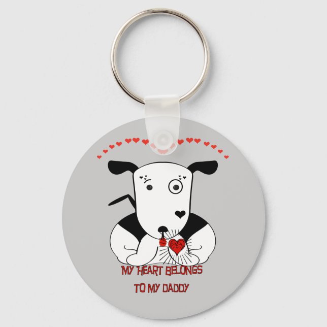 Porte-clés Mon coeur appartient à mon papa (Recto)