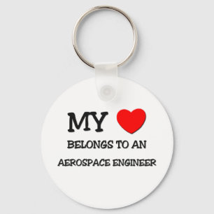 Porte-clés Mon coeur appartient à un INGÉNIEUR AÉROSPATIAL