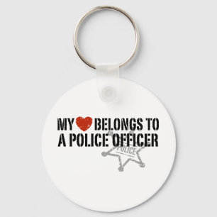 Porte-clés Mon coeur appartient à un policier