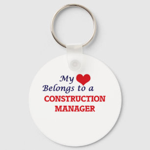 Porte-clés Mon coeur appartient à un responsable de la constr