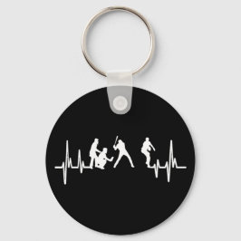 Porte-clés Mon Coeur bat pour Keychain de baseball