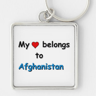 Porte-clés Mon coeur est en Afghanistan