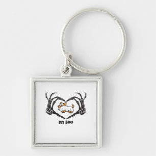 Porte-clés Mon Costume Boo Chihuahua Avec Mains Coeurs Squele