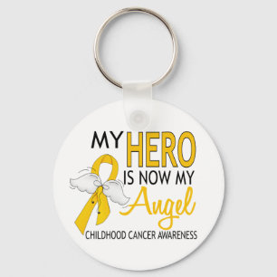Porte-clés Mon héros est mon Cancer d'enfance d'ange