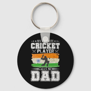 Porte-clés Mon joueur de cricket préféré m'appelle papa Drape