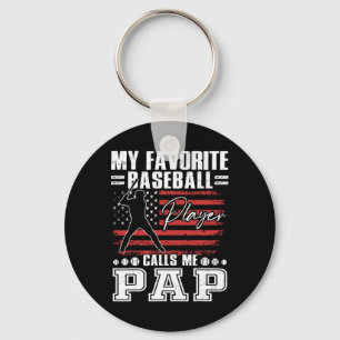 Porte-clés Mon joueur préféré m'appelle Pap Drapeau américain