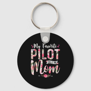 Porte-clés Mon pilote préféré m'appelle maman joyeuse fête de