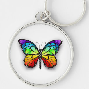 Porte-clés Monarque papillon arc-en-ciel
