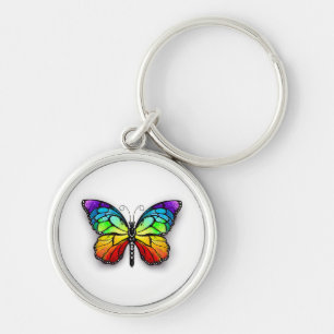 Porte-clés Monarque papillon arc-en-ciel
