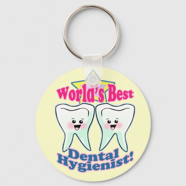 Porte-clés Monde meilleur hygiéniste dentaire (Recto)