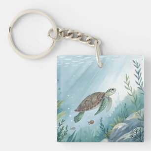 Porte-clés Monde sous-marin avec tortue