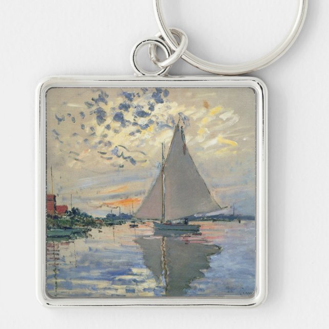 Porte-clés Monet Sailboat Français Impressionnisme Art classi (Devant)