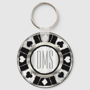 Porte-clés Monogram Black and Silver Las Vegas Style