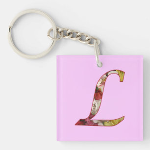 Porte-clés Monogram L Floral Design Porte - clé