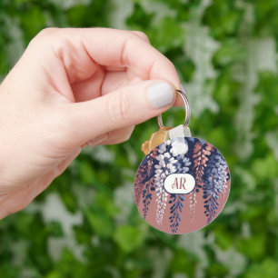 Porte-clés Monogram Marine Rose Wisteria Élégance