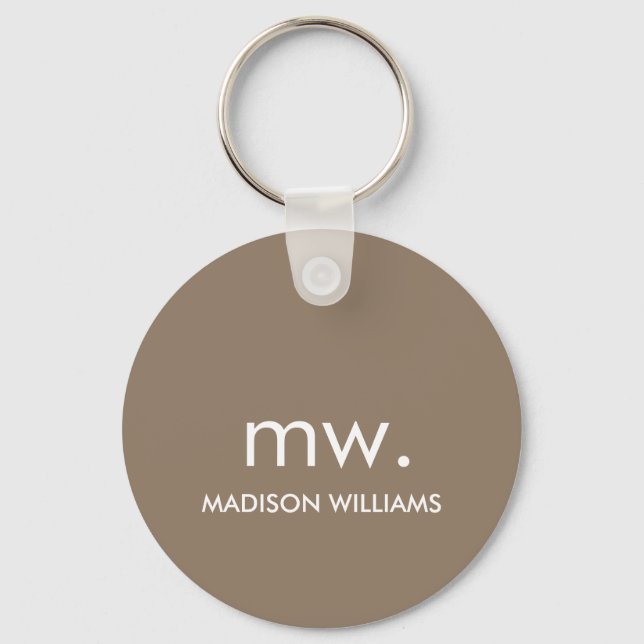 Porte-clés Monogram Pastel Élégant Design Moderne Minimaliste (Recto)