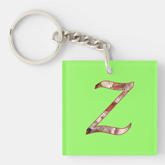 Porte-clés Monogram Z Floral Design Porte - clé (Devant)
