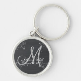 Porte-clés Monogramme 3d Rustique Chalkboard