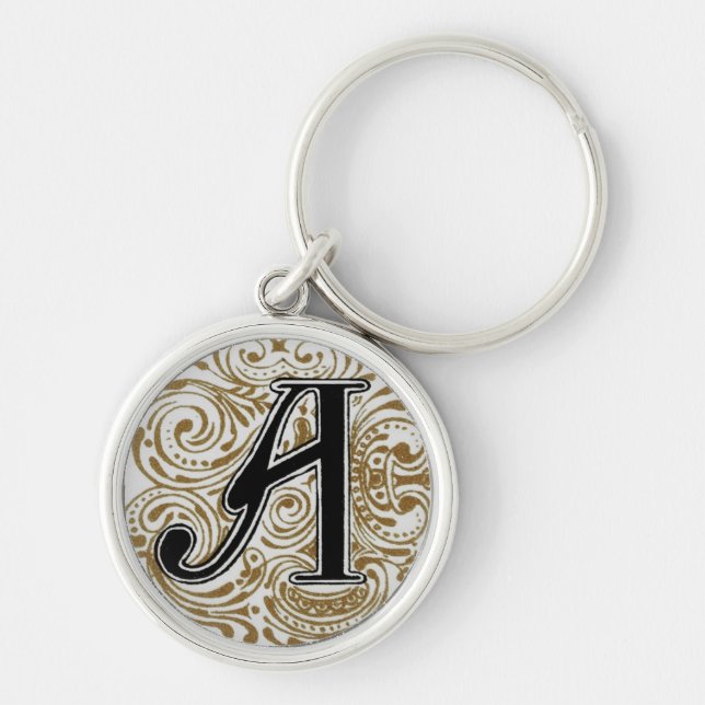 Porte-clés Monogramme "A" en or - Porte - clé (Devant)