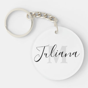 Porte-clés monogrammé avec écriture grise simple