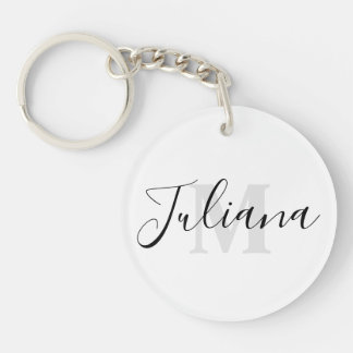 Porte-clés monogrammé avec écriture grise simple
