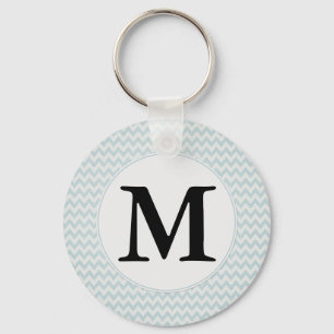Porte-clés Monogramme bleu-clair de Chevron