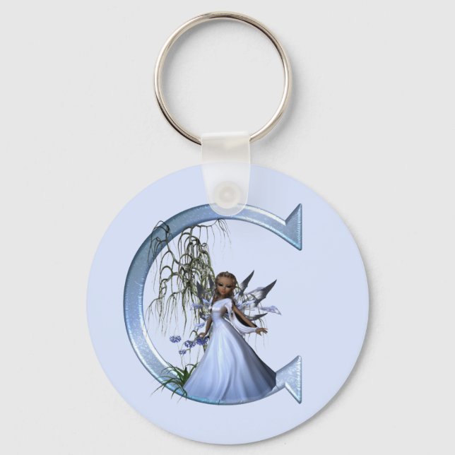 Porte-clés Monogramme bleu fée C (Recto)