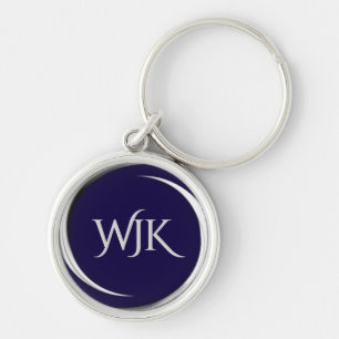 Porte-clés Monogramme Bleu Marine