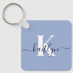 Porte-clés Monogramme bleu moderne