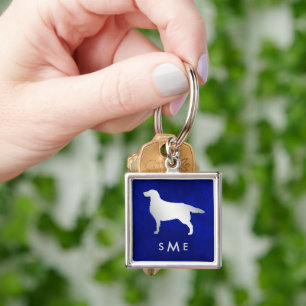 Porte-clés Monogramme Blue Silver Setter Chien