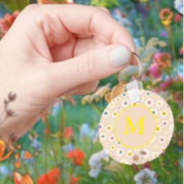 Porte-clés Monogramme coloré Souriant Faisée personnalisée