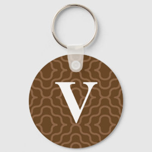 Porte-clés Monogramme contemporain - Lettre V