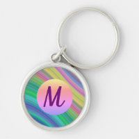 Monogramme cool coloré arc-en-ciel ondulée