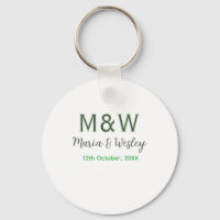 Monogramme couple gris vert moderne date romantiqu