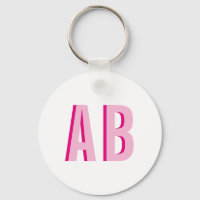 Monogramme de 2 lettres rose entaille en gras