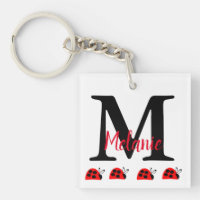 Monogramme de charte coccinelle rouge