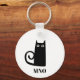 Porte-clés Monogramme de chat noir amusant (Back)