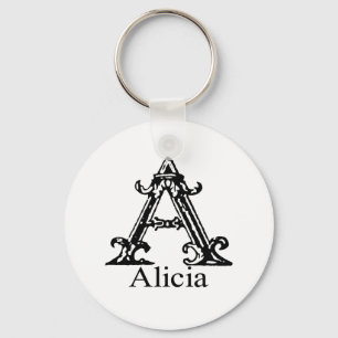 Porte-clés Monogramme de fantaisie : Alicia