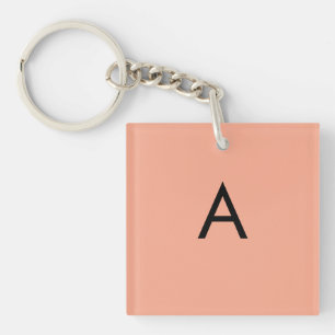 Porte-clés Monogramme de lettre personnalisé pêche