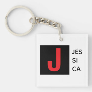 Porte-clés Monogramme de nom professionnel élégant moderne