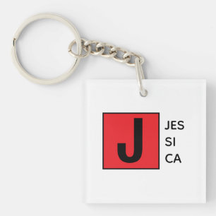 Porte-clés Monogramme de nom professionnel élégant moderne