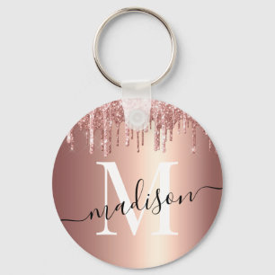 Porte-clés Monogramme de Parties scintillant d'or pour fille 