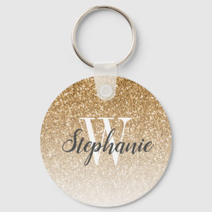 Porte-clés Monogramme de Parties scintillant moderne Gold Omb
