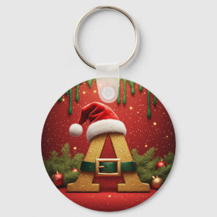 Porte-clés Monogramme de Santa A pour les cadeaux de Noël